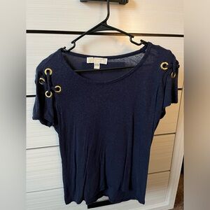 Navy Michael Kors Shirt with gold detailing